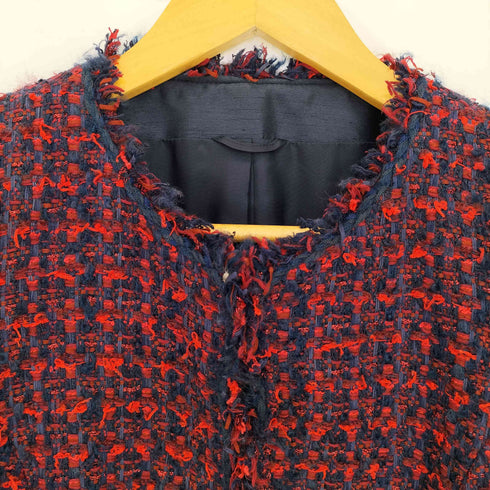 アナイ ANAYI Julestournier生地ツイードノーカラージャケット レディース  38